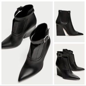 Fab😍 ZARA STUDIO HIGH Heel ANKLE BOOTS STRAP 7.5